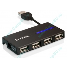 Карманный USB 2.0 концентратор D-Link DUB-104 в Каменске-Уральском, USB хаб DLink DUB104 (Каменск-Уральский)